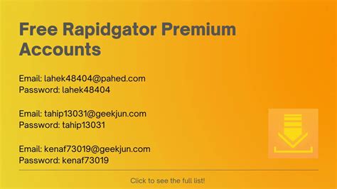 30+ Free Rapidgator Premium Accounts .